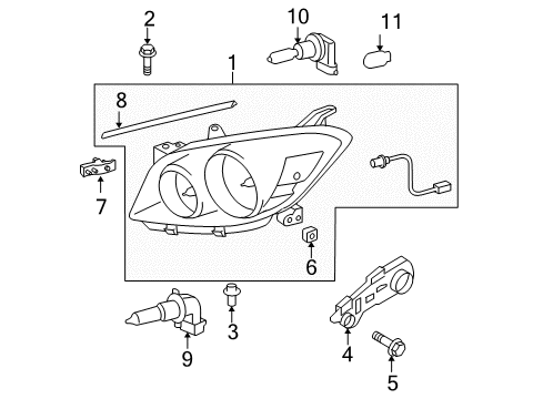 2007 Toyota RAV4 Headlamps, Electrical Diagram