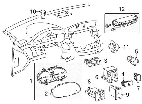 2012 Toyota Avalon Cluster & Switches Diagram