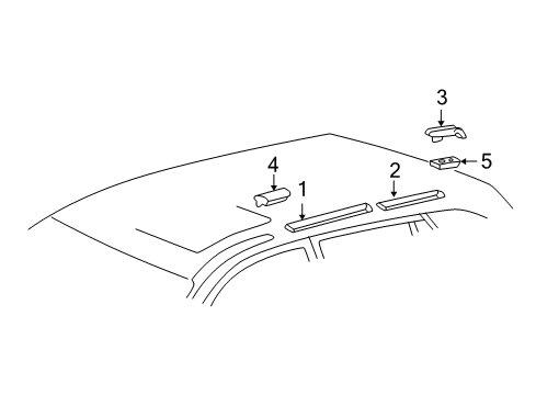 2001 Toyota RAV4 Exterior Trim - Roof Diagram 2 - Thumbnail