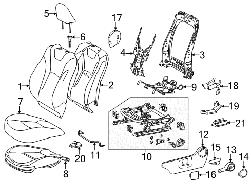 2021 Toyota Prius Cover Sub-Assembly, Fr S Diagram for 71074-47870-C0