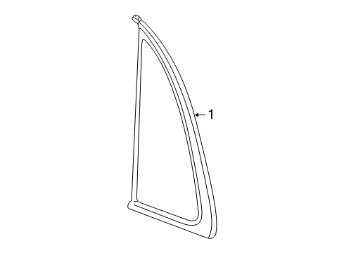 2001 Toyota Avalon Quarter Panel - Glass & Hardware Diagram