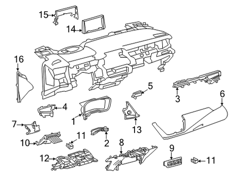 2023 Toyota Corolla Cross PANEL, INSTRUMENT PA Diagram for 55434-0A110-C0