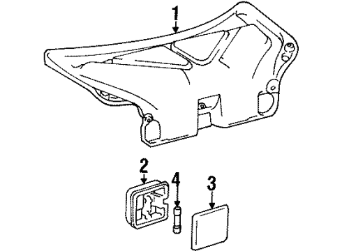 1994 Toyota Camry Interior Trim - Trunk Lid Diagram