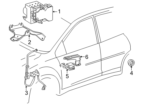 2005 Toyota Corolla ABS Components Diagram