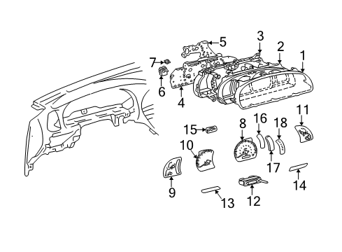 2002 Toyota Tundra Gauge Sub-Assy, Water Temperature Receiver Diagram for 83883-0C010