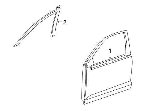 2008 Toyota Matrix Exterior Trim - Front Door Diagram