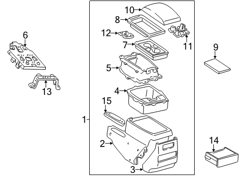 2001 Toyota Land Cruiser Front Console, Rear Console Diagram 2 - Thumbnail