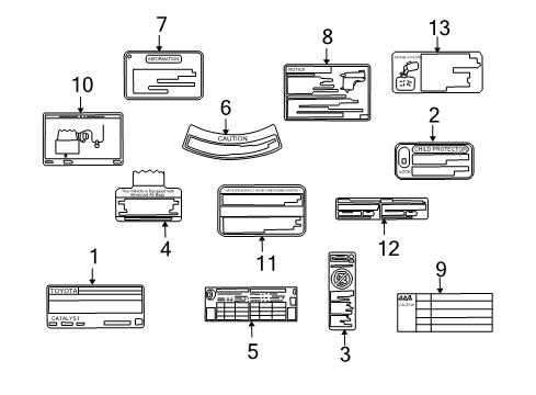 2008 Scion xB Label, Emission Control Information Diagram for 11298-28590