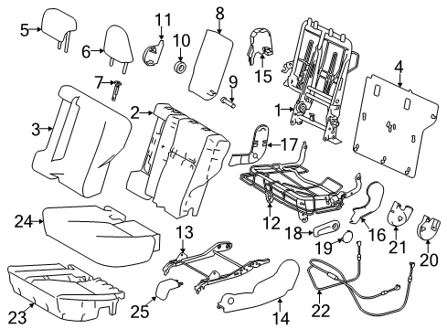 2017 Toyota RAV4 Rear Seat Components Diagram 3 - Thumbnail