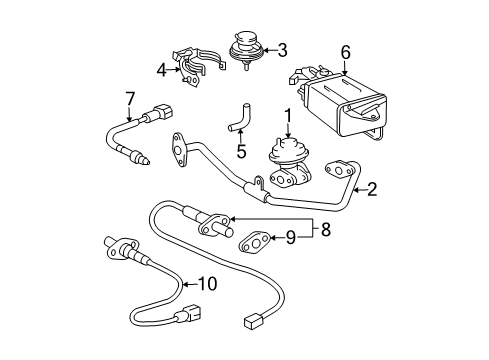 1996 Toyota Tacoma EGR System, Emission Diagram 1 - Thumbnail