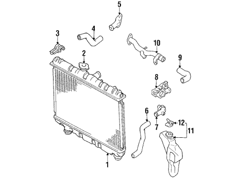 1992 Toyota Corolla Radiator & Components Diagram