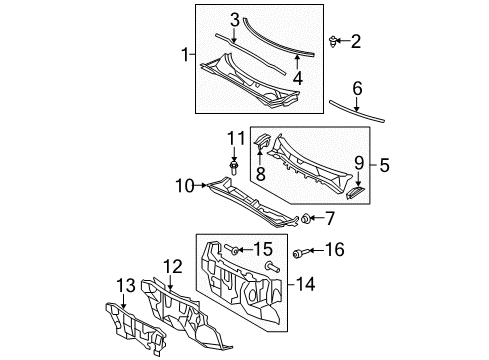 2008 Toyota Highlander Cowl Diagram