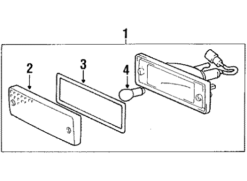 1984 Toyota Pickup Parking Lamp Assy, Passenger Side Diagram for 81510-89127