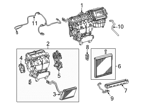 2011 Toyota Sienna Heater Core & Control Valve Diagram