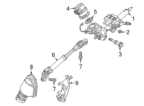 2020 Toyota C-HR Sheet, Column Hole C Diagram for 45259-10020