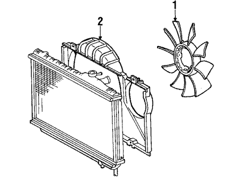 1988 Toyota Supra Cooling System, Radiator, Water Pump, Cooling Fan Diagram 1 - Thumbnail