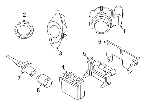 Parking Sensor, Light Gray Diagram for 89341-WAA70