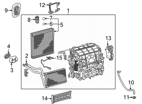 2023 Toyota Corolla Cross EVAPORATOR SUB-ASSY Diagram for 88501-0A130