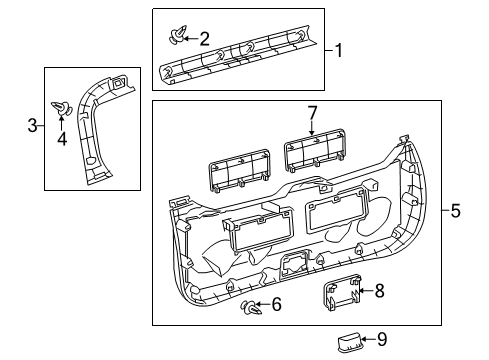 2013 Toyota Prius V Interior Trim - Lift Gate Diagram