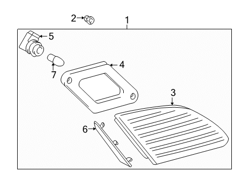 2000 Toyota Avalon Lens, Back-Up Lamp, LH Diagram for 81681-AC030