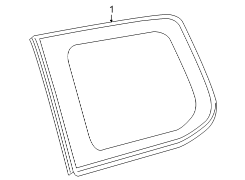 2009 Toyota Land Cruiser Quarter Panel - Glass & Hardware Diagram