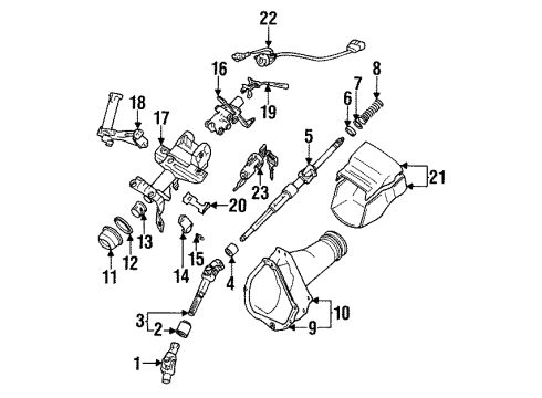 1991 Toyota Celica Steering Column & Wheel, Steering Gear & Linkage Diagram 1 - Thumbnail