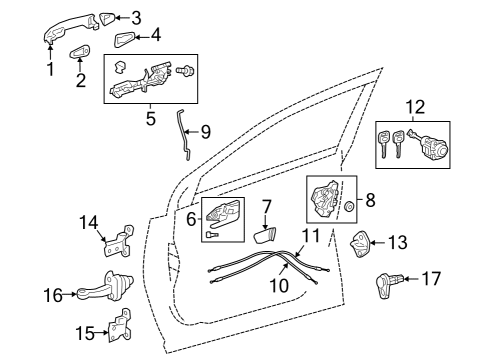 2022 Toyota RAV4 Rear Door - Body & Hardware Diagram 1 - Thumbnail