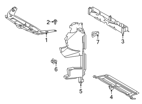 2020 Toyota Highlander Splash Shields Diagram