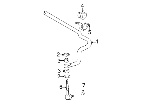 2004 Toyota Tacoma Stabilizer Bar & Components - Front Diagram 1 - Thumbnail