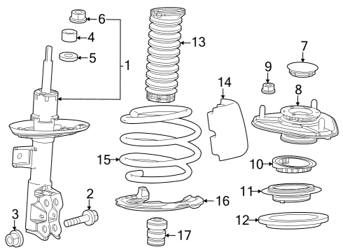 2023 Toyota GR Corolla Struts & Components - Front Diagram