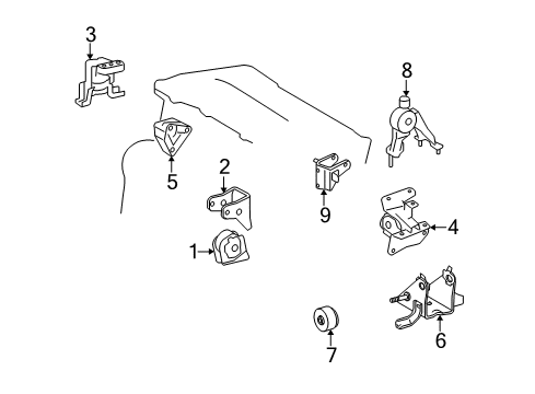 2010 Toyota Matrix Engine & Trans Mounting Diagram 1 - Thumbnail