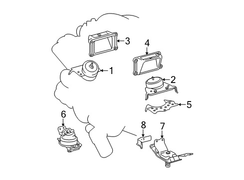 2009 Toyota Tundra Engine & Trans Mounting Diagram 3 - Thumbnail