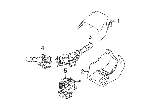 2015 Toyota Prius Plug-In Shroud, Switches & Levers Diagram