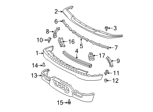 2004 Toyota Tacoma Front Bumper Diagram 2 - Thumbnail