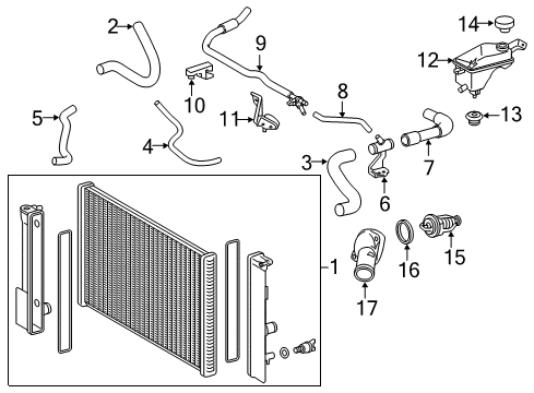 2017 Toyota Corolla iM Radiator Assembly Diagram for 16400-22160