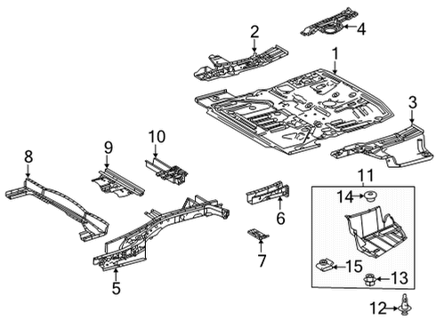 2020 Toyota Highlander Rear Floor & Rails Diagram 2 - Thumbnail