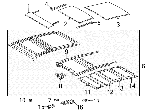 2010 Toyota Venza Sunroof, Body Diagram