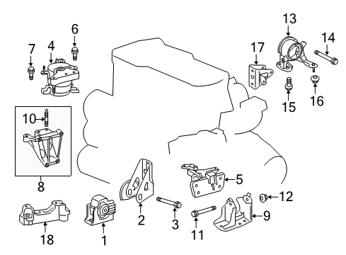 2012 Scion tC Bracket, Engine Mounting Diagram for 12321-36030