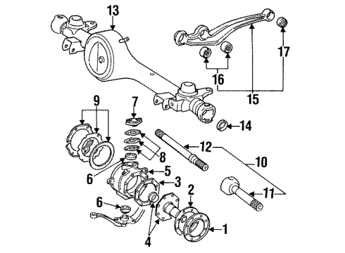 1991 Toyota Land Cruiser Front Axle & Carrier Diagram