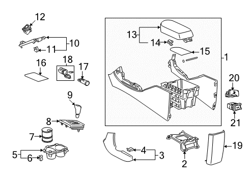 2011 Toyota RAV4 Console Diagram