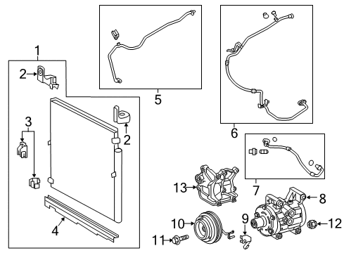 2022 Toyota Tacoma A/C Condenser, Compressor & Lines Diagram 1 - Thumbnail