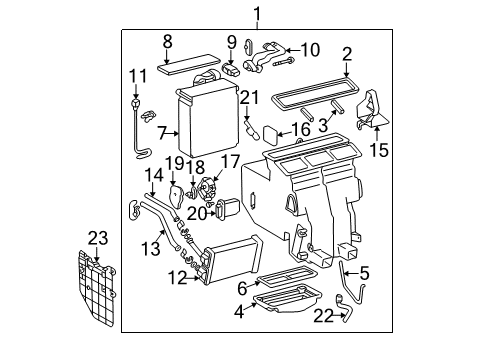 2002 Toyota Solara A/C Evaporator & Heater Components Diagram