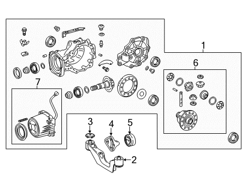 2018 Toyota Highlander Support, Differential Diagram for 52391-48090