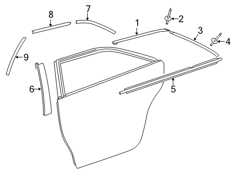 2017 Toyota Camry Stripe, Rear Door, Out Diagram for 75977-06050