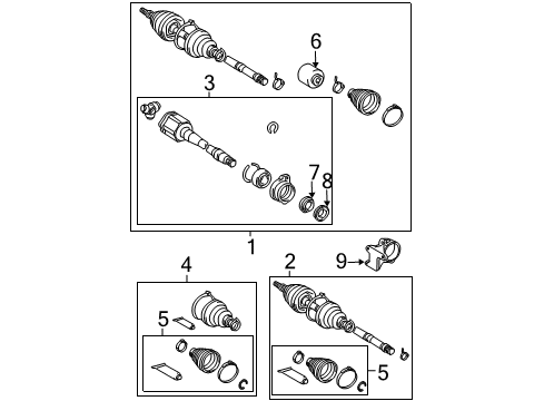 2006 Scion tC Shaft Assembly, Front Cv Axle, Left Diagram for 43420-44050