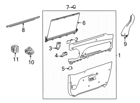 2021 Toyota Sienna Door Trim Panel, Black, Passenger Side Diagram for 67680-08310-A0