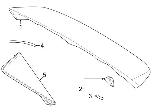 2024 Toyota Sequoia SPOILER, RR SIDE, LH Diagram for 76898-0C020