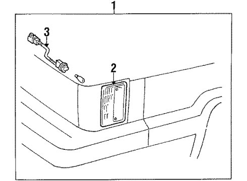 1985 Toyota Van Lens, Passenger Side Diagram for 81731-28010