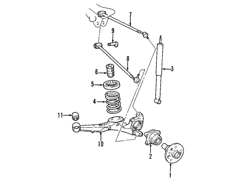 1996 Toyota RAV4 Rear Suspension, Control Arm Diagram 3 - Thumbnail