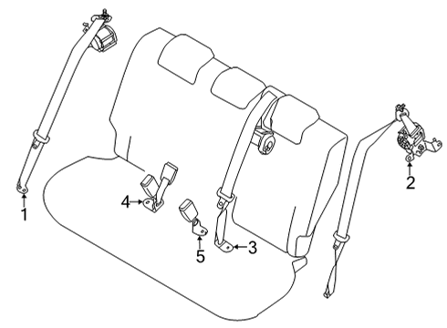 2020 Toyota Yaris Rear Seat Belts Diagram 1 - Thumbnail